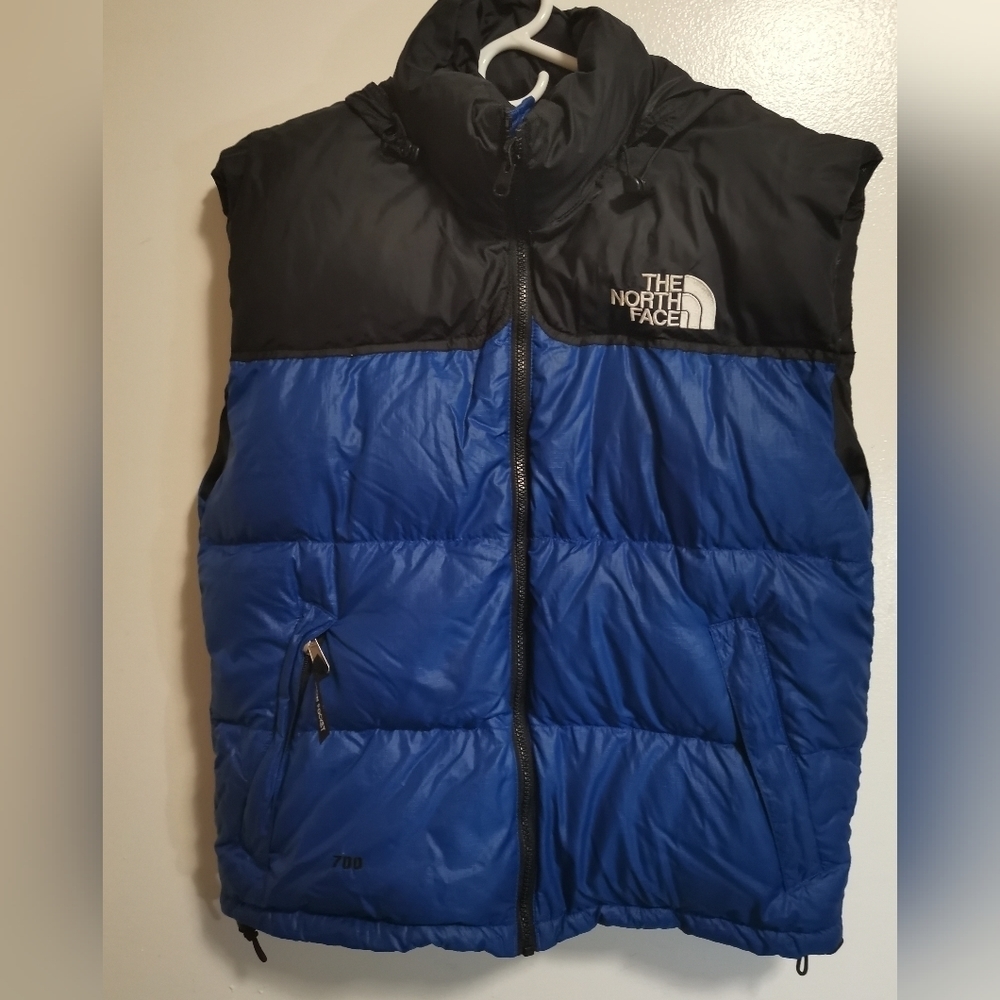 The North Face 700 Hooded Vest Black /Blue Full Zip Size M